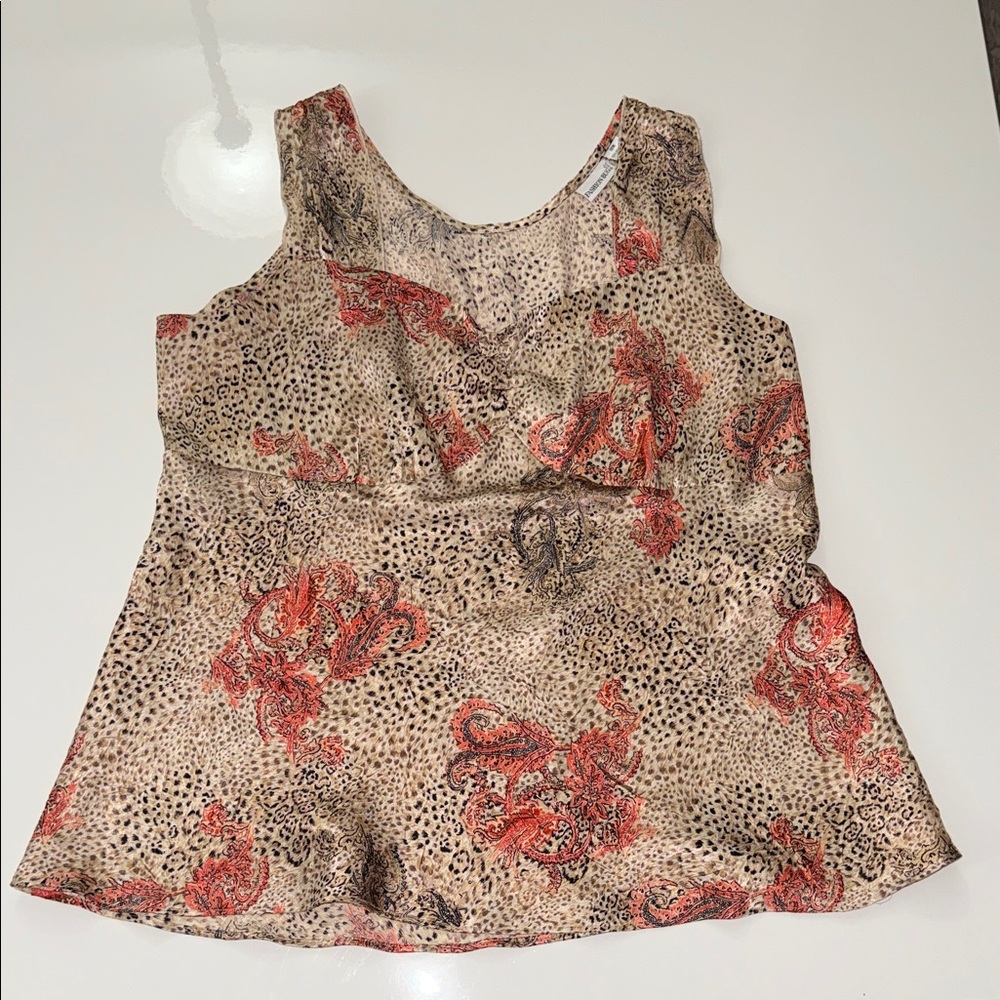 WOMENS TOP SHIRT FASHION BUG SIZE 18 W MESH TANK TOP LEOPARD PRINT